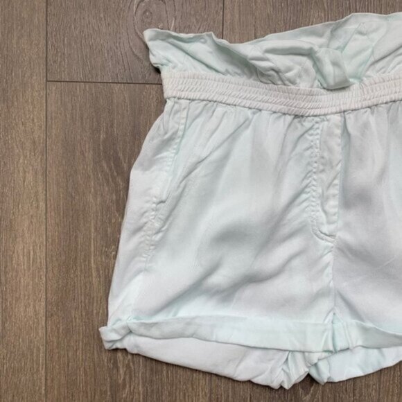 Aritzia Wilfred Shorts Crepe Paperbag Ruched Elastic Waist  Mint Green Size 0 - Picture 8 of 15